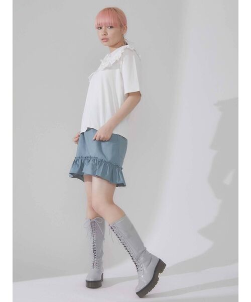 merry jenny（メリージェニー）の「レースbigフリルカラーtops（Tシャツ/カットソー・レディース・オフホワイト/グレー/ブラック・FREE）」の17枚目の写真