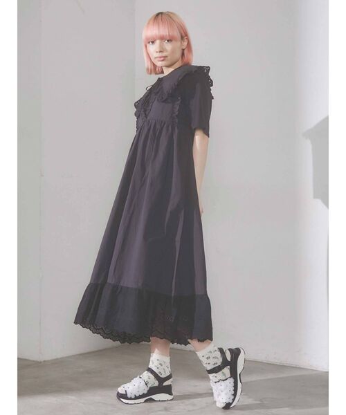 merry jenny（メリージェニー）の「レースbigフリルカラーtops（Tシャツ/カットソー・レディース・オフホワイト/グレー/ブラック・FREE）」の21枚目の写真