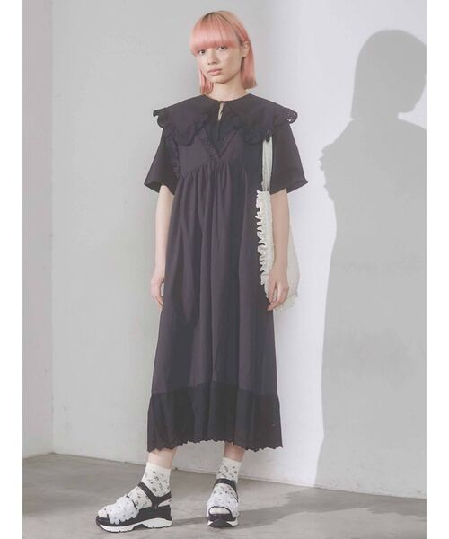 merry jenny（メリージェニー）の「レースbigフリルカラーtops（Tシャツ/カットソー・レディース・オフホワイト/グレー/ブラック・FREE）」の22枚目の写真