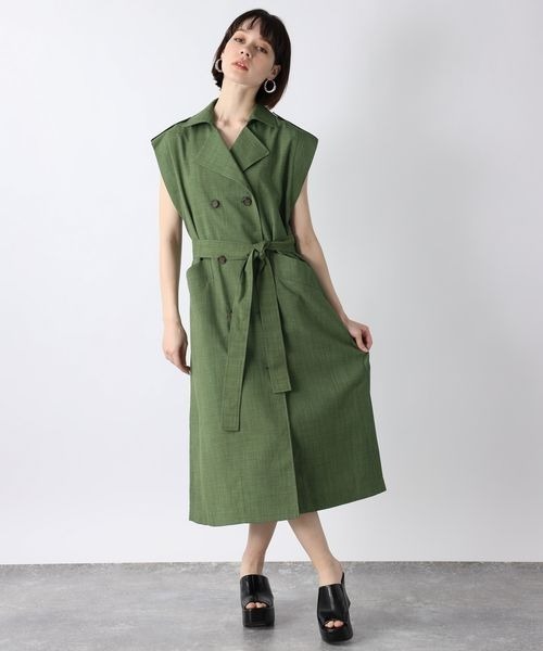 JEANASIS(ジーナシス)の「トレンチベストワンピース/282184(ワンピース・レディース・ブラック/ベージュ/グリーン/アイボリー・FREE)」の16枚目の写真