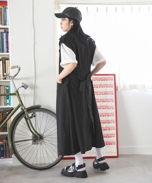 JEANASIS(ジーナシス)の「トレンチベストワンピース/282184(ワンピース・レディース・ブラック/ベージュ/グリーン/アイボリー・FREE)」の7枚目の写真