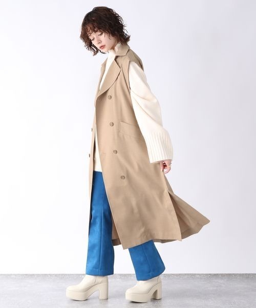 JEANASIS(ジーナシス)の「トレンチベストワンピース/282184(ワンピース・レディース・ブラック/ベージュ/グリーン/アイボリー・FREE)」の14枚目の写真