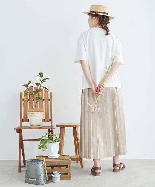 chambre de charme(シャンブルドゥシャーム)の「●cdc 30/2 度詰天竺 おさんぽTシャツ(Tシャツ/カットソー・レディース・キナリ/チャコールグレー・FREE)」の10枚目の写真