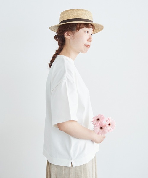 chambre de charme(シャンブルドゥシャーム)の「●cdc 30/2 度詰天竺 おさんぽTシャツ(Tシャツ/カットソー・レディース・キナリ/チャコールグレー・FREE)」の11枚目の写真