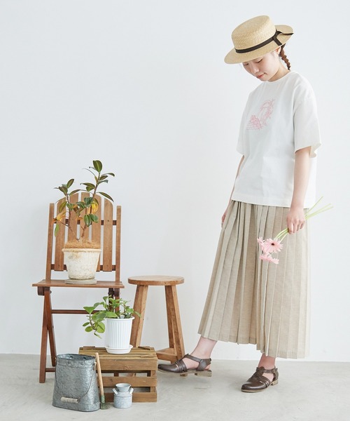 chambre de charme(シャンブルドゥシャーム)の「●cdc 30/2 度詰天竺 おさんぽTシャツ(Tシャツ/カットソー・レディース・キナリ/チャコールグレー・FREE)」の3枚目の写真