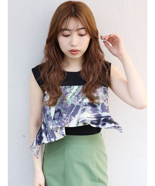 MURUA(ムルーア)の「ドレープドッキングカットタンク(タンクトップ・レディース・ホワイト/ブラック・FREE)」の11枚目の写真