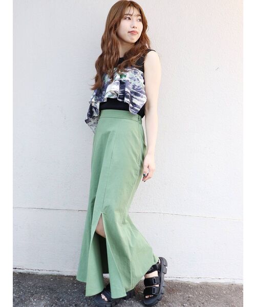 MURUA(ムルーア)の「ドレープドッキングカットタンク(タンクトップ・レディース・ホワイト/ブラック・FREE)」の12枚目の写真