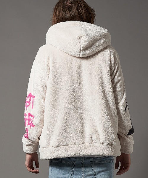 STUD MUFFIN(スタッドマフィン)の「mpa2884-コーラルフリースボアLOSTANGELES ビックジップパーカー(パーカー・メンズ・オフホワイト・2/3/4)」の6枚目の写真