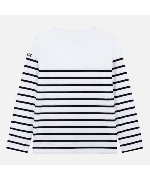 AIGLE(エーグル)の「パネル バスクストライプ 長袖Tシャツ(Tシャツ/カットソー・キッズ・ホワイト・110/120/130/140)」の2枚目の写真