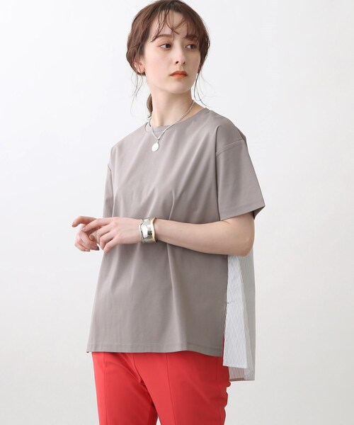 INDIVI(インディヴィ)の「【洗える】シャツドッキングプルオーバー(Tシャツ/カットソー・レディース・ダークグレー/チャコールグレー/ブラウン系その他/ホワイト系/ブラック・34/19/38/15 /13/05)」の5枚目の写真