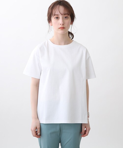INDIVI(インディヴィ)の「【洗える】シャツドッキングプルオーバー(Tシャツ/カットソー・レディース・ダークグレー/チャコールグレー/ブラウン系その他/ホワイト系/ブラック・34/19/38/15 /13/05)」の7枚目の写真