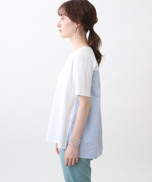 INDIVI(インディヴィ)の「【洗える】シャツドッキングプルオーバー(Tシャツ/カットソー・レディース・ダークグレー/チャコールグレー/ブラウン系その他/ホワイト系/ブラック・34/19/38/15 /13/05)」の8枚目の写真
