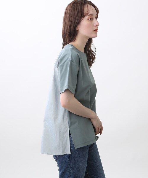 INDIVI(インディヴィ)の「【洗える】シャツドッキングプルオーバー(Tシャツ/カットソー・レディース・ダークグレー/チャコールグレー/ブラウン系その他/ホワイト系/ブラック・34/19/38/15 /13/05)」の19枚目の写真