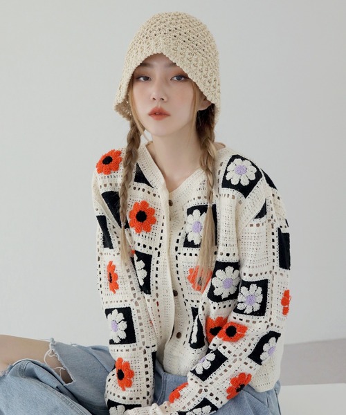 UNE MANSION（ユヌマンション）の「細編みペーパーハット（ハット・レディース・ブラック/ベージュ/ブラウン/アイボリー・ONE SIZE）」の11枚目の写真