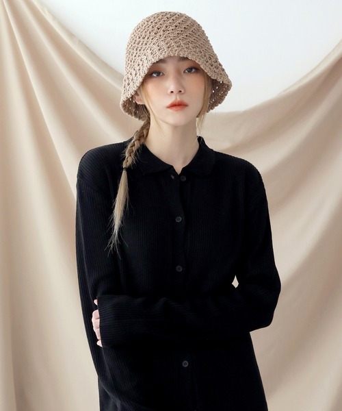 UNE MANSION（ユヌマンション）の「細編みペーパーハット（ハット・レディース・ブラック/ベージュ/ブラウン/アイボリー・ONE SIZE）」の13枚目の写真