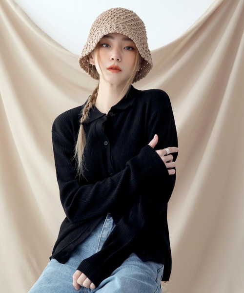 UNE MANSION（ユヌマンション）の「細編みペーパーハット（ハット・レディース・ブラック/ベージュ/ブラウン/アイボリー・ONE SIZE）」の16枚目の写真