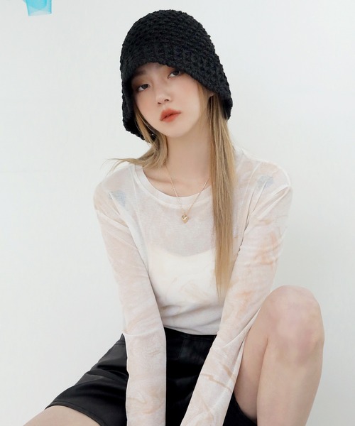 UNE MANSION（ユヌマンション）の「細編みペーパーハット（ハット・レディース・ブラック/ベージュ/ブラウン/アイボリー・ONE SIZE）」の18枚目の写真