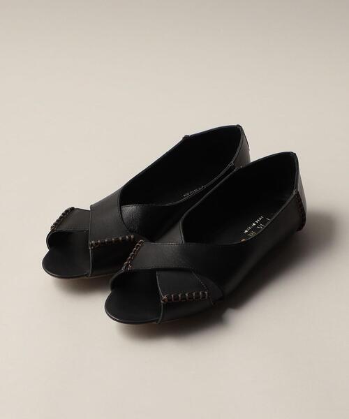 REMME(レメ)の「【別注】<REMME>CrossMOCA FLT(パンプス・レディース・ブラック/ブラウン/オフホワイト・37/38/39/36)」の2枚目の写真