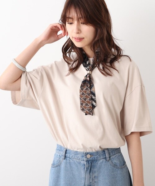 DRESKIP(ドレスキップ)の「◆【遮熱/接触冷感/UVカット/追加生産】AIR SHIELD オーバーサイズTシャツ(Tシャツ/カットソー・レディース・オフホワイト/オリーブ/ライトグリーン/グレー系その他/ライトベージュ/ブラック系2・02/03/04)」の4枚目の写真