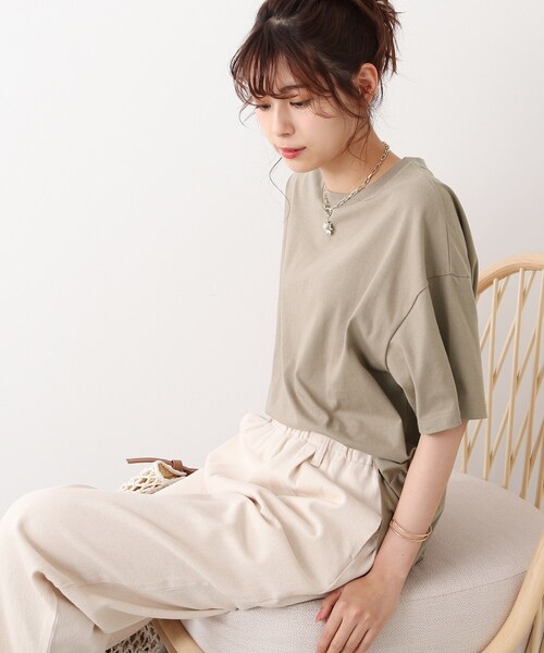 DRESKIP(ドレスキップ)の「◆【遮熱/接触冷感/UVカット/追加生産】AIR SHIELD オーバーサイズTシャツ(Tシャツ/カットソー・レディース・オフホワイト/オリーブ/ライトグリーン/グレー系その他/ライトベージュ/ブラック系2・02/03/04)」の22枚目の写真