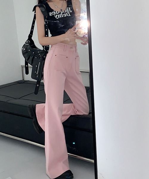 meJane(ミージェーン)の「ストレートカラーパンツ【ZOZOTOWN限定】(その他パンツ・レディース・ピンク・S/M)」の2枚目の写真