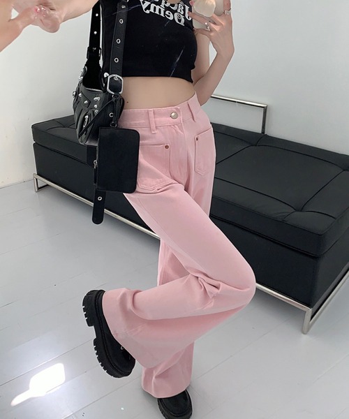 meJane(ミージェーン)の「ストレートカラーパンツ【ZOZOTOWN限定】(その他パンツ・レディース・ピンク・S/M)」の3枚目の写真