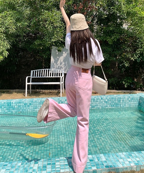 meJane(ミージェーン)の「ストレートカラーパンツ【ZOZOTOWN限定】(その他パンツ・レディース・ピンク・S/M)」の9枚目の写真