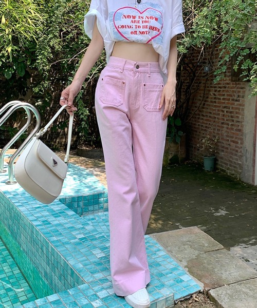 meJane(ミージェーン)の「ストレートカラーパンツ【ZOZOTOWN限定】(その他パンツ・レディース・ピンク・S/M)」の5枚目の写真