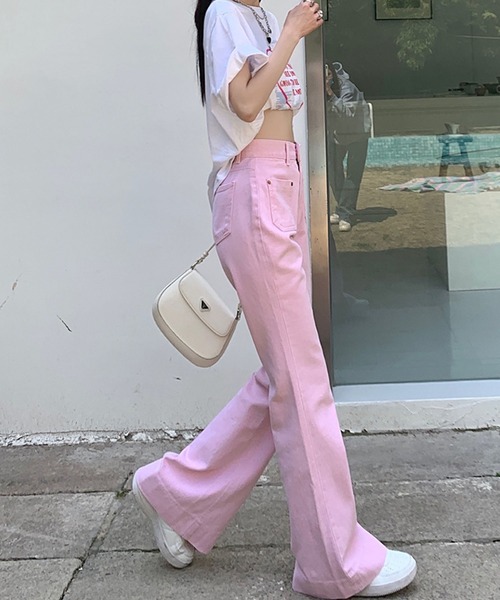 meJane(ミージェーン)の「ストレートカラーパンツ【ZOZOTOWN限定】(その他パンツ・レディース・ピンク・S/M)」の4枚目の写真
