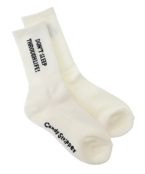 Candy Stripper（キャンディストリッパー）の「CHICO RIB ソックス（ソックス/靴下・レディース・ブラック/オフホワイト・FREE）」の5枚目の写真