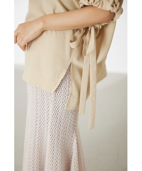 LILIDIA（リリディア）の「ドロストリボンSLV TOP（シャツ/ブラウス・レディース・ライトイエロー/ブラック・SMALL/MEDIUM）」の15枚目の写真