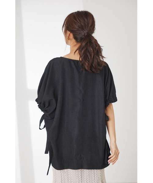 LILIDIA（リリディア）の「ドロストリボンSLV TOP（シャツ/ブラウス・レディース・ライトイエロー/ブラック・SMALL/MEDIUM）」の5枚目の写真