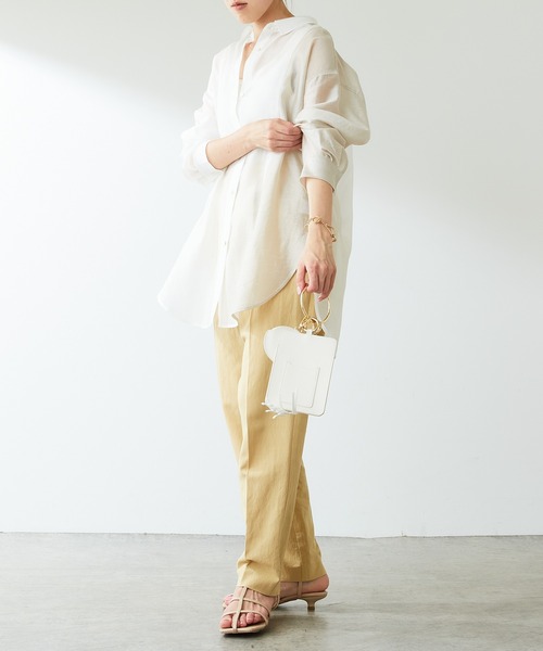COLLAGE GALLARDAGALANTE（コラージュガリャルダガランテ）の「アシンメトリーの配色がアクセントに/配色シアーシャツ（シャツ/ブラウス・レディース・ホワイト/イエロー/ブラック・FREE）」の19枚目の写真