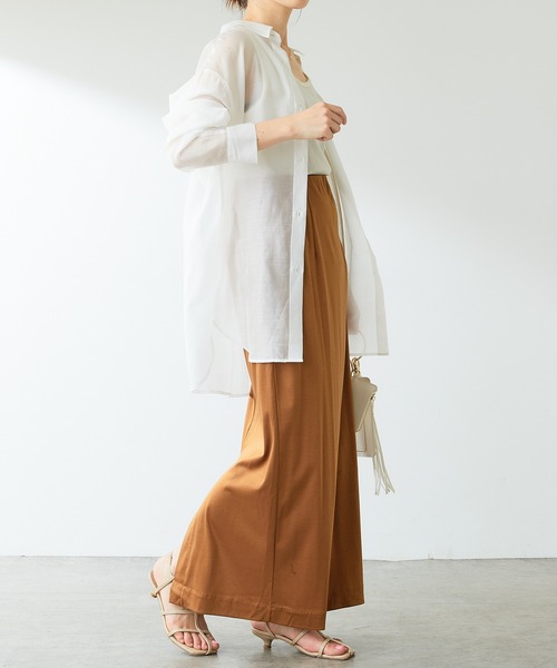 COLLAGE GALLARDAGALANTE（コラージュガリャルダガランテ）の「アシンメトリーの配色がアクセントに/配色シアーシャツ（シャツ/ブラウス・レディース・ホワイト/イエロー/ブラック・FREE）」の14枚目の写真