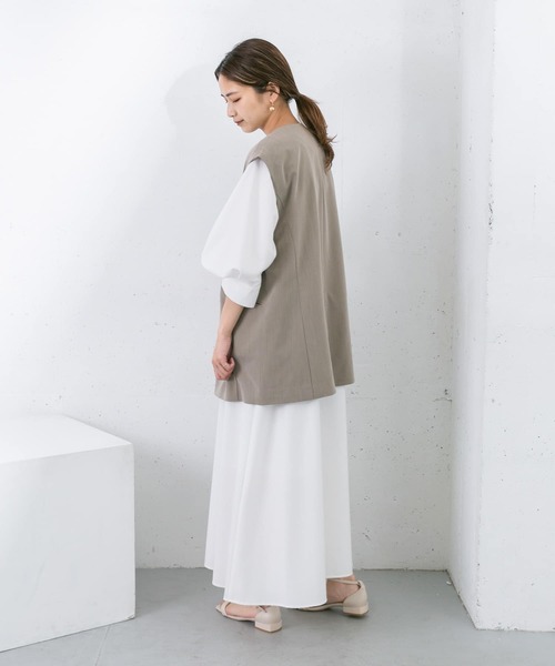 KBF（ケイビーエフ）の「スラックスリーブドレス（ワンピース・レディース・ブラック/ホワイト/ベージュ系その他・ONE）」の4枚目の写真