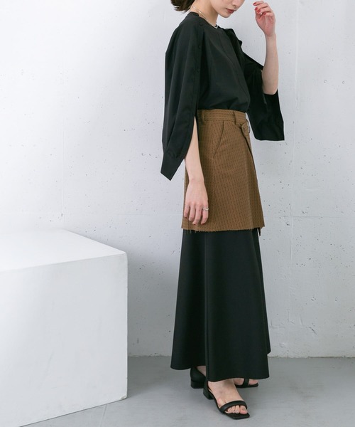 KBF（ケイビーエフ）の「スラックスリーブドレス（ワンピース・レディース・ブラック/ホワイト/ベージュ系その他・ONE）」の5枚目の写真