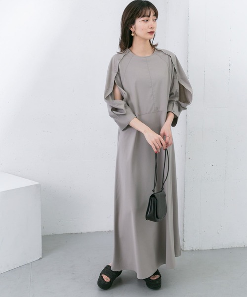 KBF（ケイビーエフ）の「スラックスリーブドレス（ワンピース・レディース・ブラック/ホワイト/ベージュ系その他・ONE）」の18枚目の写真