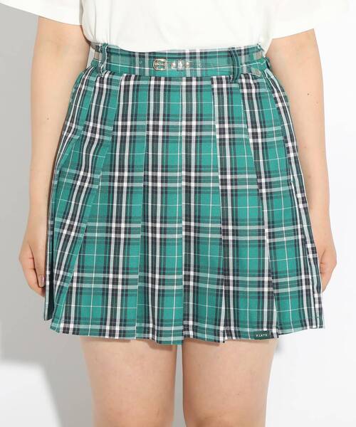 PINK-latte（ピンクラテ）の「◆ベルト付プリーツスカート（スカート・キッズ・ダークグリーン系1/ライトブルー/ベージュ系その他4/ブラック・14/16/15 ）」の5枚目の写真