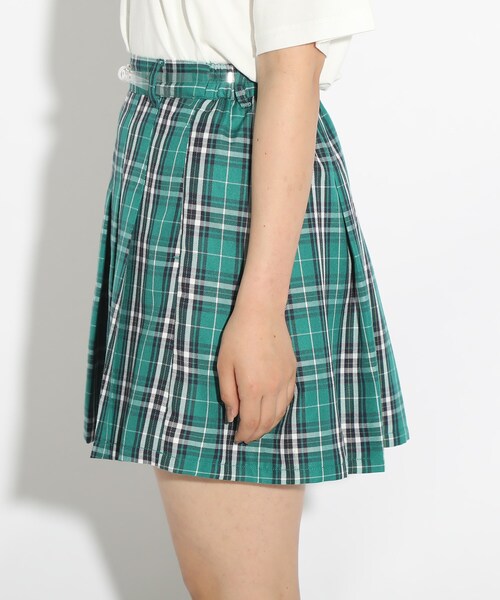 PINK-latte（ピンクラテ）の「◆ベルト付プリーツスカート（スカート・キッズ・ダークグリーン系1/ライトブルー/ベージュ系その他4/ブラック・14/16/15 ）」の6枚目の写真