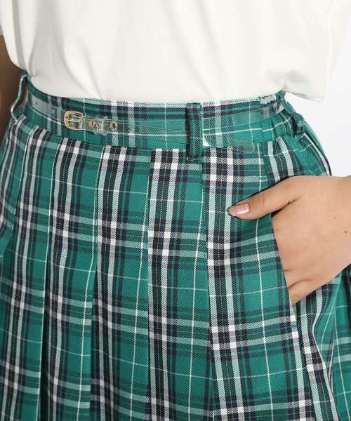 PINK-latte（ピンクラテ）の「◆ベルト付プリーツスカート（スカート・キッズ・ダークグリーン系1/ライトブルー/ベージュ系その他4/ブラック・14/16/15 ）」の8枚目の写真