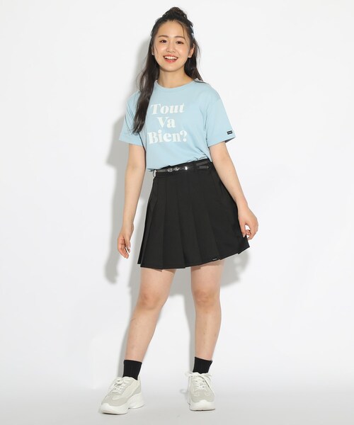 PINK-latte（ピンクラテ）の「◆ベルト付プリーツスカート（スカート・キッズ・ダークグリーン系1/ライトブルー/ベージュ系その他4/ブラック・14/16/15 ）」の13枚目の写真