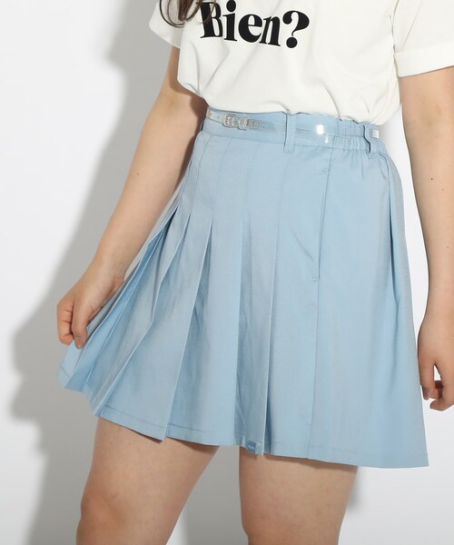 PINK-latte（ピンクラテ）の「◆ベルト付プリーツスカート（スカート・キッズ・ダークグリーン系1/ライトブルー/ベージュ系その他4/ブラック・14/16/15 ）」の17枚目の写真