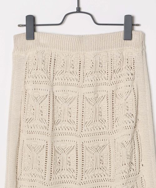 LOWRYS FARM（ローリーズファーム）の「オープンワークニットスカート　346362（スカート・レディース・アイボリー/ブラウン/ブラック・FREE）」の5枚目の写真