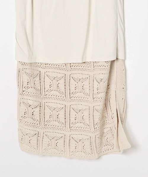LOWRYS FARM（ローリーズファーム）の「オープンワークニットスカート　346362（スカート・レディース・アイボリー/ブラウン/ブラック・FREE）」の7枚目の写真