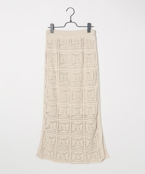 LOWRYS FARM（ローリーズファーム）の「オープンワークニットスカート　346362（スカート・レディース・アイボリー/ブラウン/ブラック・FREE）」の19枚目の写真