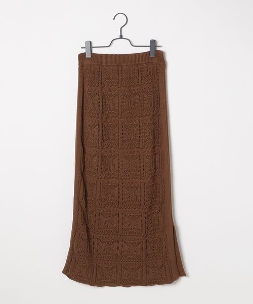 LOWRYS FARM（ローリーズファーム）の「オープンワークニットスカート　346362（スカート・レディース・アイボリー/ブラウン/ブラック・FREE）」の18枚目の写真