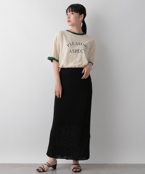 LOWRYS FARM（ローリーズファーム）の「オープンワークニットスカート　346362（スカート・レディース・アイボリー/ブラウン/ブラック・FREE）」の14枚目の写真