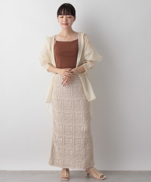 LOWRYS FARM（ローリーズファーム）の「オープンワークニットスカート　346362（スカート・レディース・アイボリー/ブラウン/ブラック・FREE）」の11枚目の写真