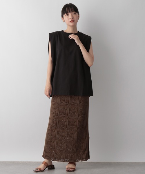 LOWRYS FARM（ローリーズファーム）の「オープンワークニットスカート　346362（スカート・レディース・アイボリー/ブラウン/ブラック・FREE）」の16枚目の写真