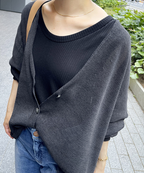 Spick & Span（スピックアンドスパン）の「リブジャージーノースリーブプルオーバー（Tシャツ/カットソー・レディース・ホワイト/ブラック・FREE）」の7枚目の写真